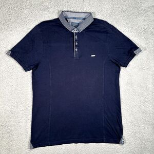 Bewley Ritch Shirt Mens XL Blue Casual Stretch 4 Button‎ Short Sleeve Polo